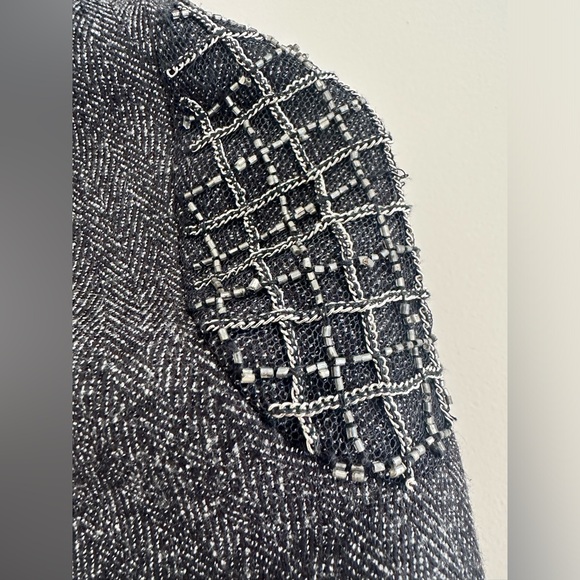 Mark + James by Badgley Mischka Cape Blazer Charcoal Gray Size Medium - Picture 6 of 9